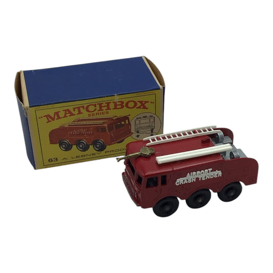 Lesney Matchbox Series #63 Fire Fighting Crash Tender w/ Original Box