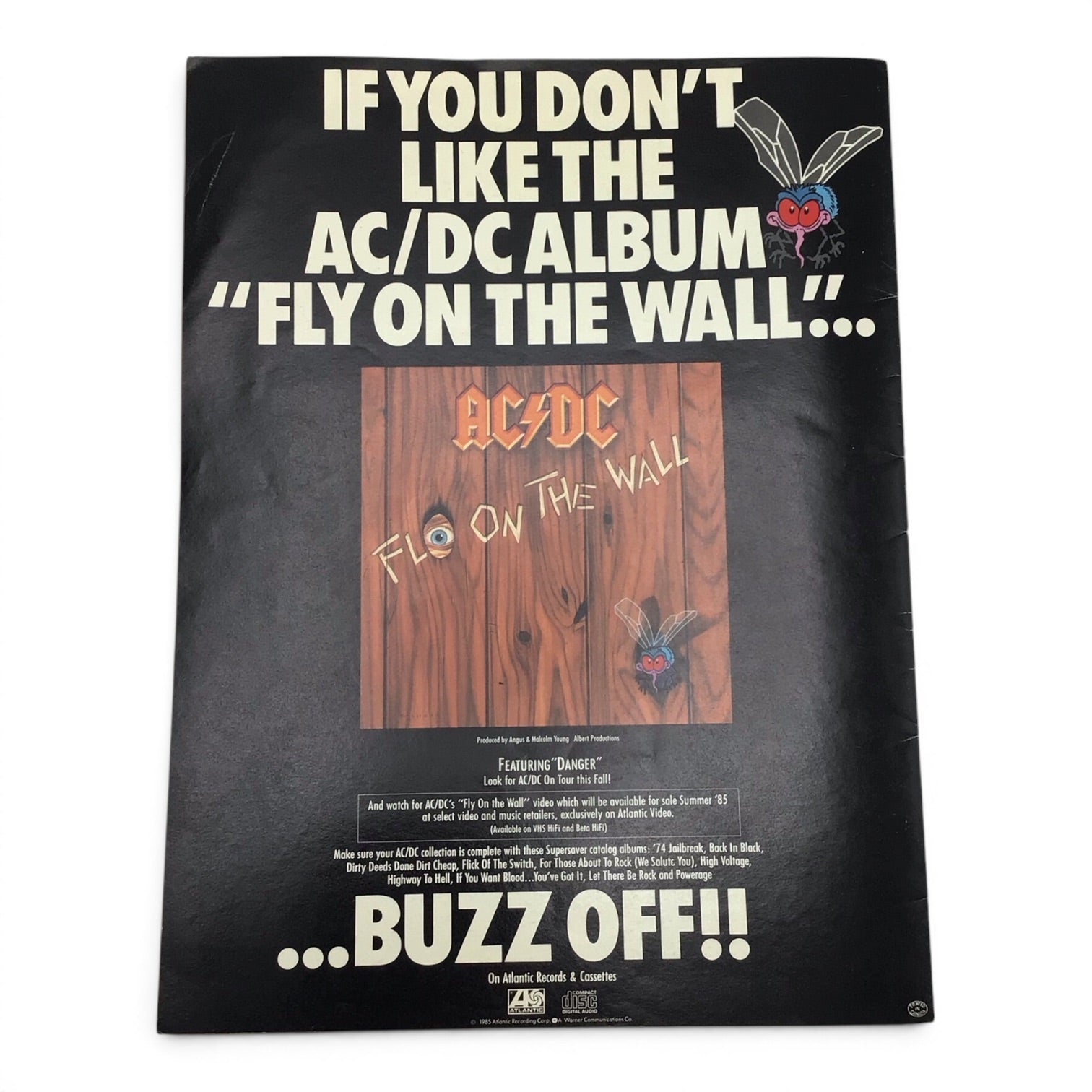 AC/DC Fly on the Wall Tour 1985 Program Book
