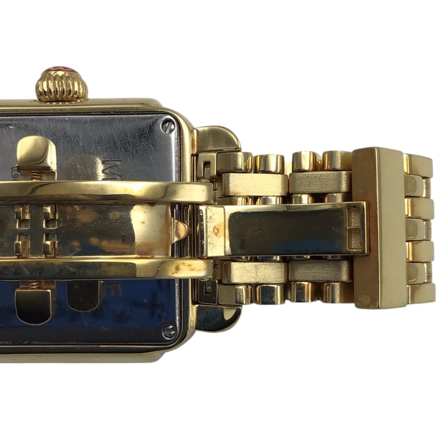 Michele Deco Watch Gold with Black and Gold Dial