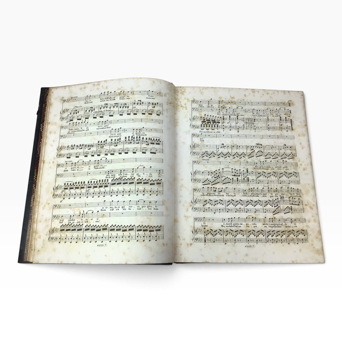 Antique 1800s German Sammelband Opera & Vocal Duets Piano Accompaniment Music Book