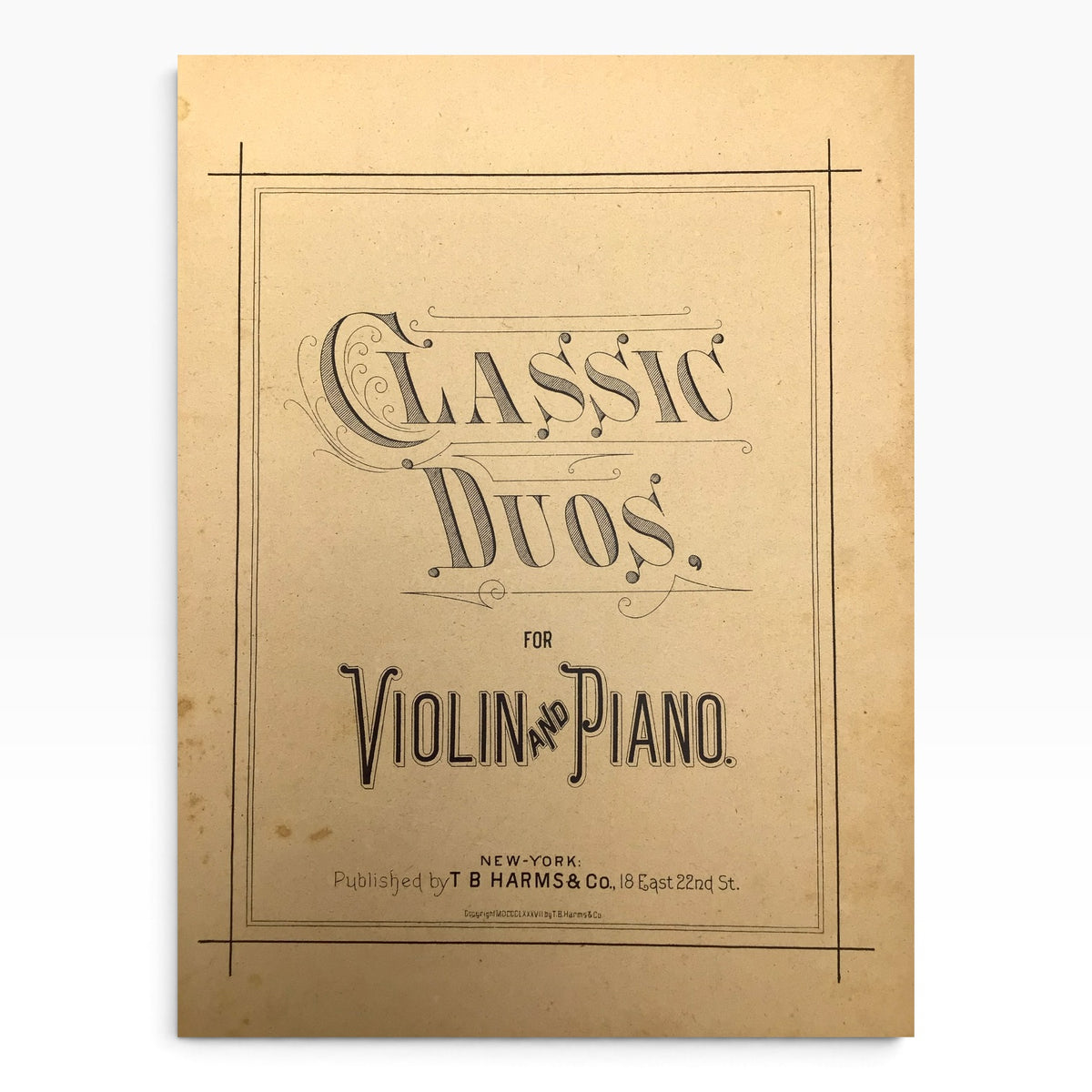 Antique Classic Duos for Violin and Piano Vol. 1 – Harms & Co. 1887 – Romantic Classical Music