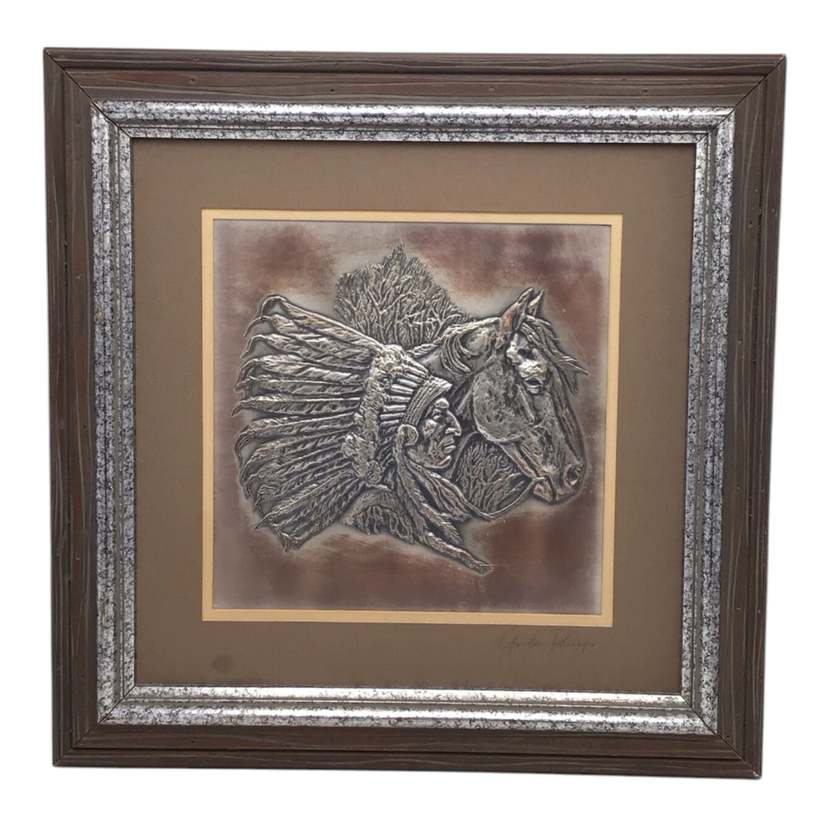 The Chieftain by Gordon Phillips - Silver Wall Sculptures "The Westerners" Collection