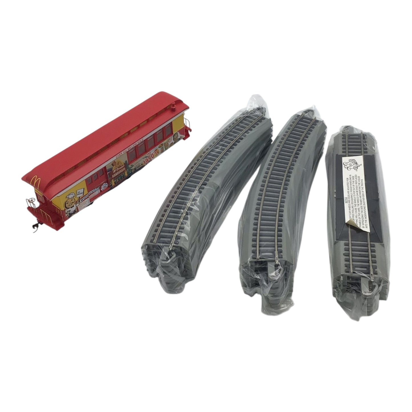 Hawthorne Village McDonald's 50th Anniversary Train Car Set of 4 w/ Tracks