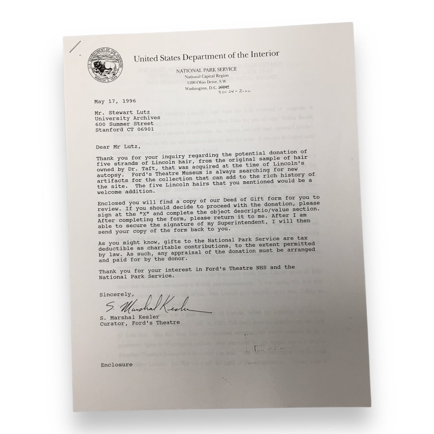 Abraham Lincoln Hair Clipping - MOST Documented Hair with Certificate of Authenticity