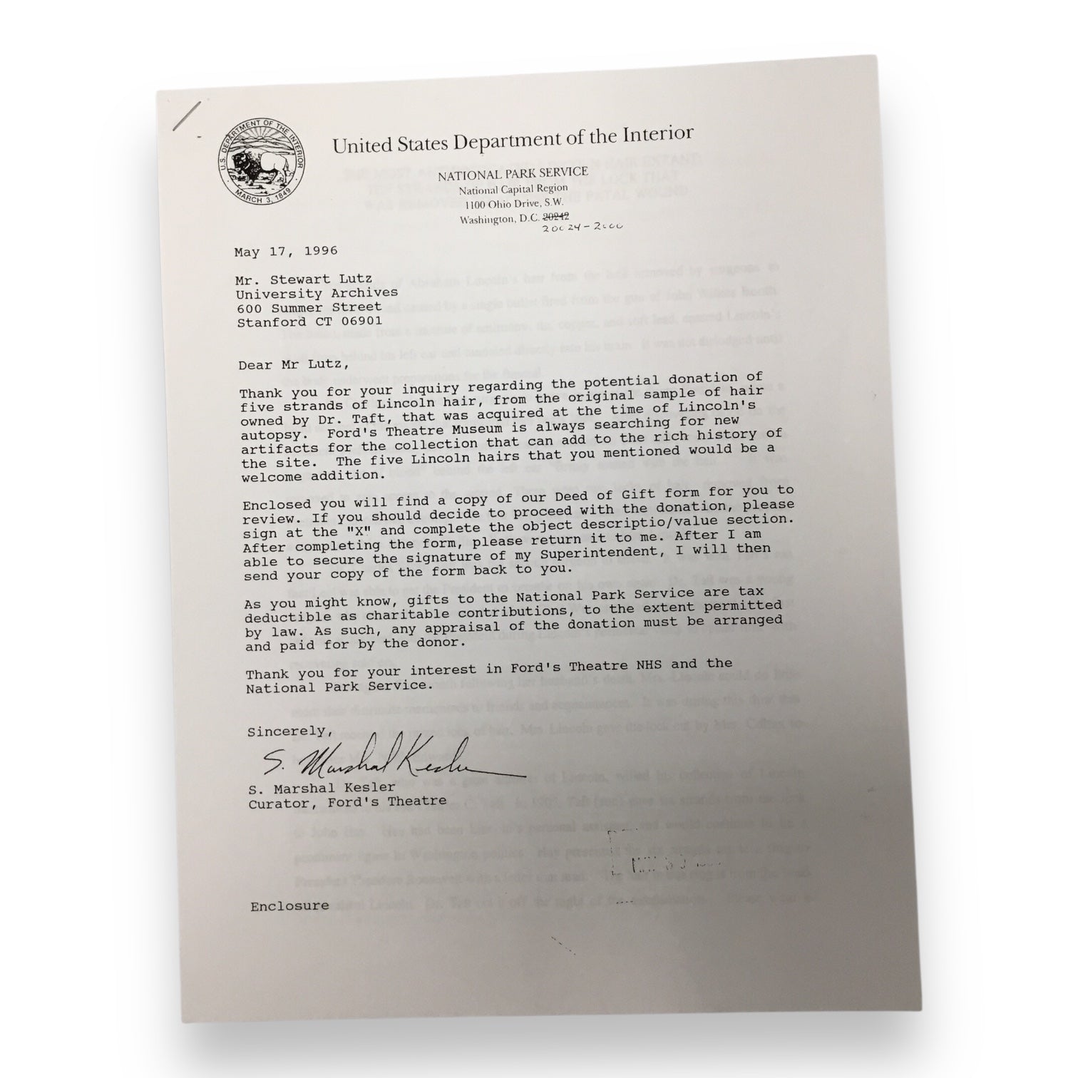 Abraham Lincoln Hair Clipping - MOST Documented Hair with Certificate of Authenticity