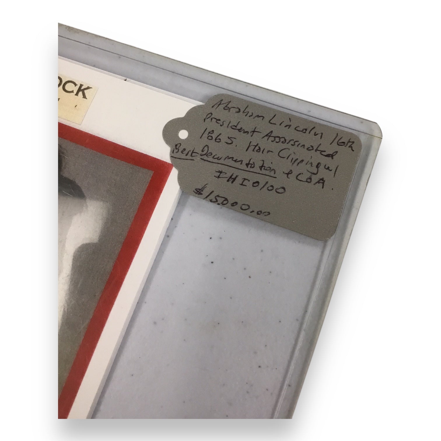 Abraham Lincoln Hair Clipping - MOST Documented Hair with Certificate of Authenticity