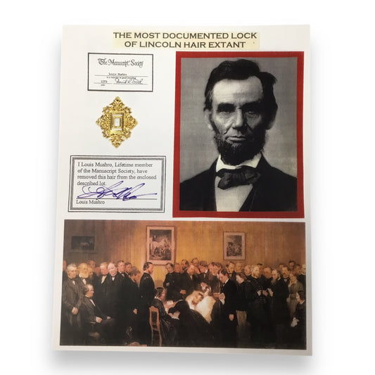 Abraham Lincoln Hair Clipping - MOST Documented Hair with Certificate of Authenticity