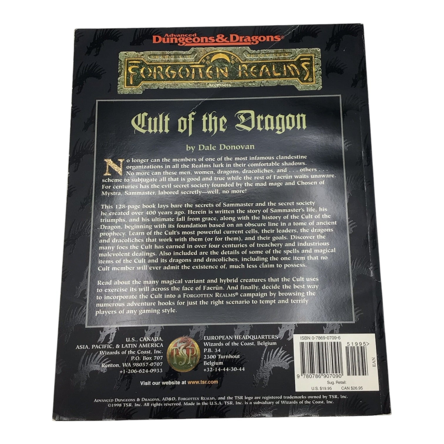 Advanced Dungeons & Dragons Forgotten Realms Cult of the Dragon #9547 (1998)