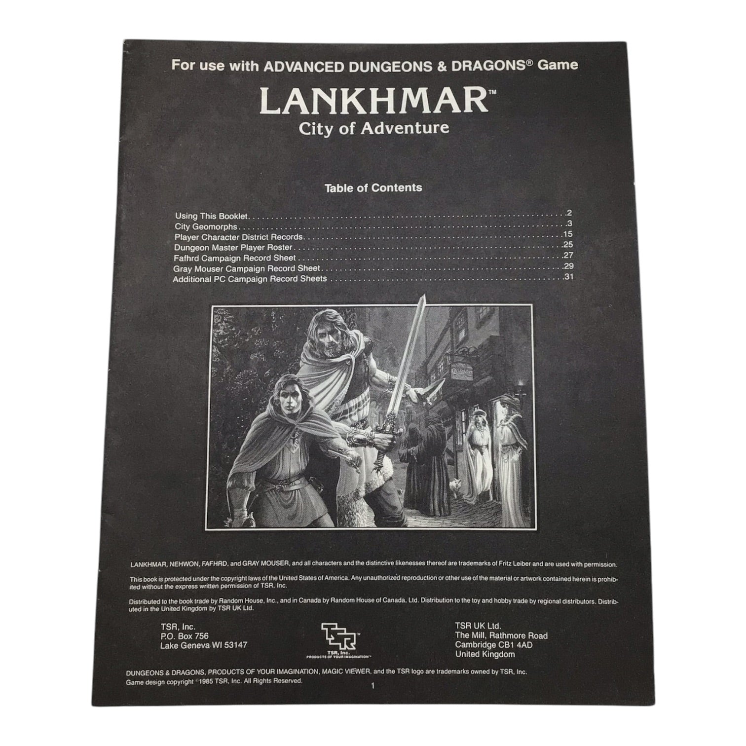 Advanced Dungeons & Dragons Lankhmar City of Adventure #9162 (1985)