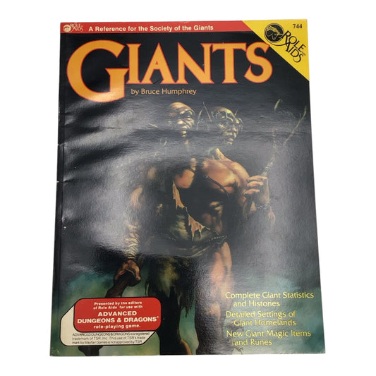 Advanced Dungeons & Dragons Role Aids Giants by Bruce Humphrey 1987