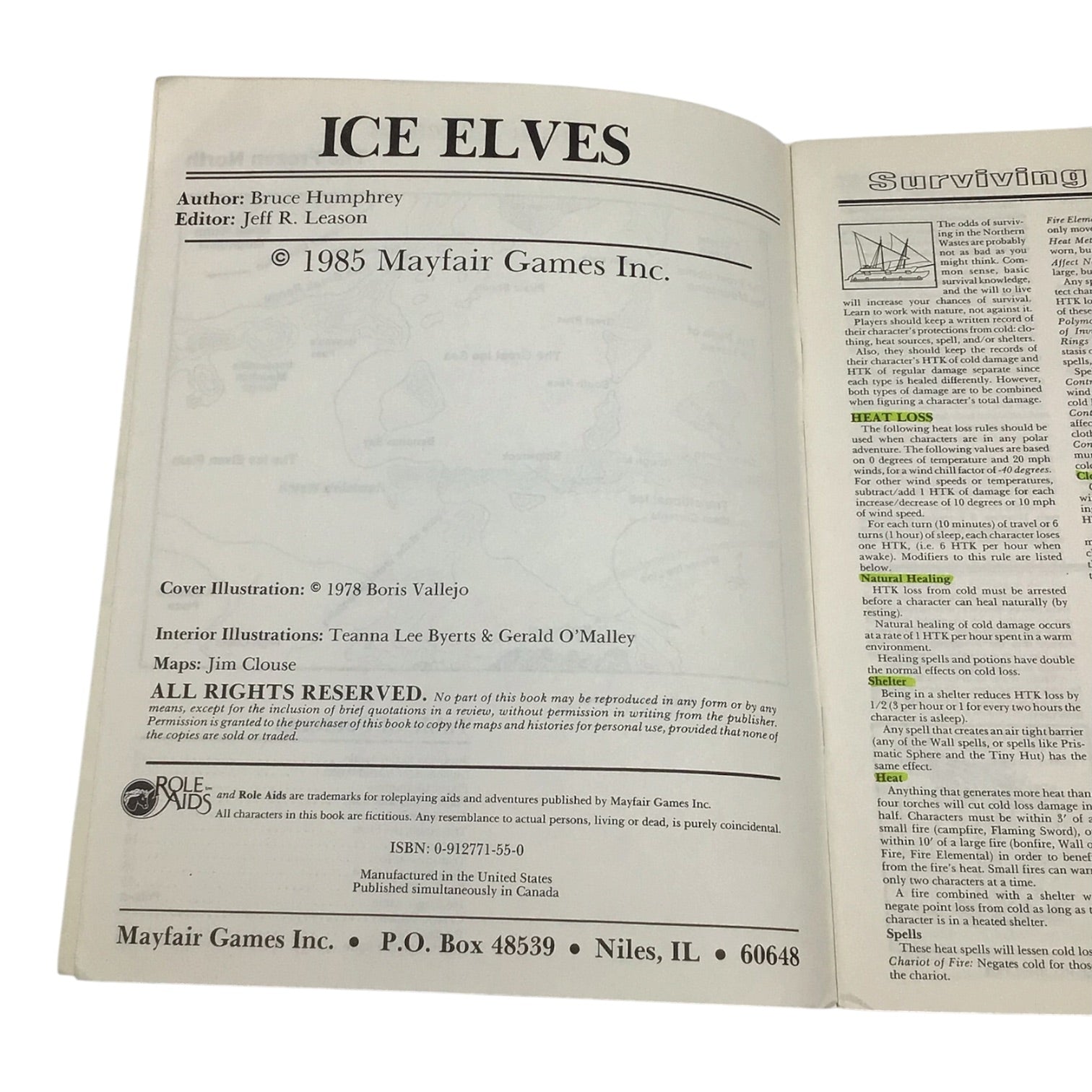 Advanced Dungeons & Dragons Role Aids Ice Elves (1985)