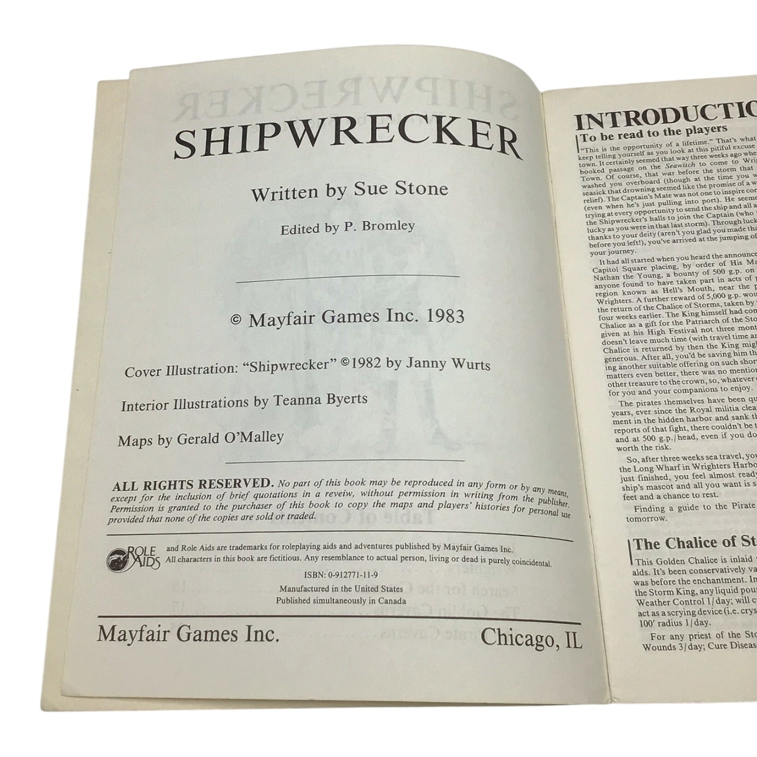 Advanced Dungeons & Dragons Role Aids Shipwrecker (1983)