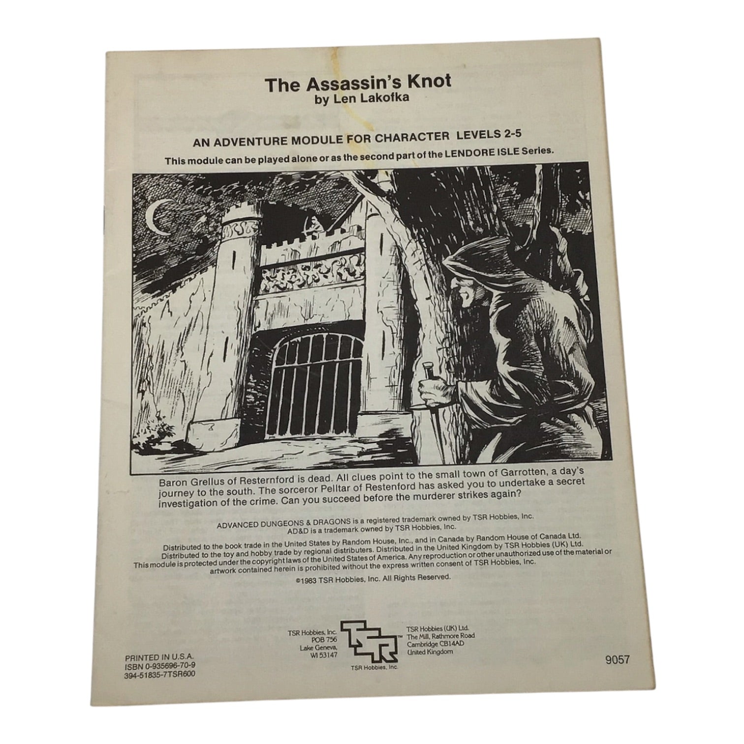 Advanced Dungeons & Dragons The Assassin's Knot L2 #9057 1983
