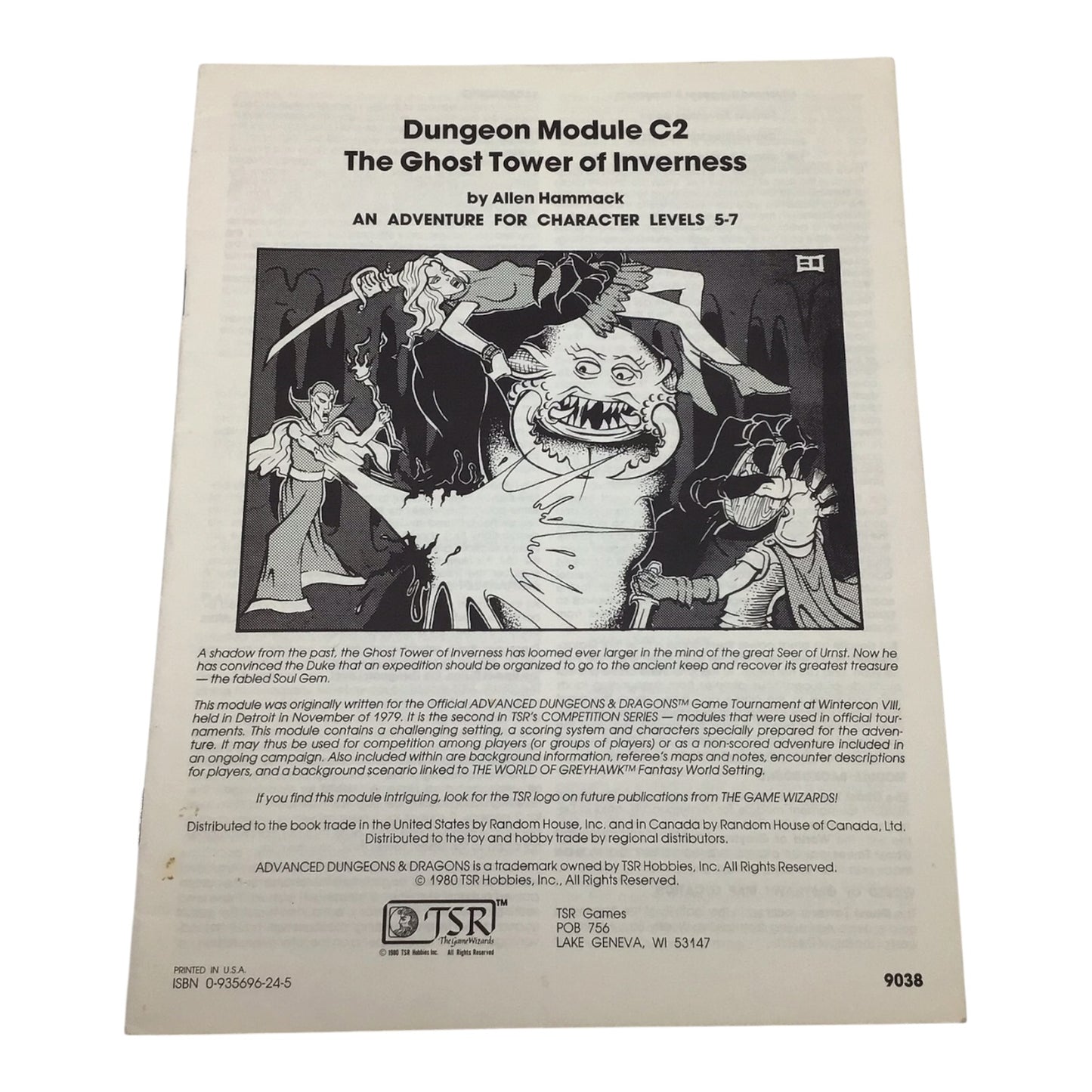 Advanced Dungeons & Dragons The Ghost Tower of Inverness C2 #9038 1980