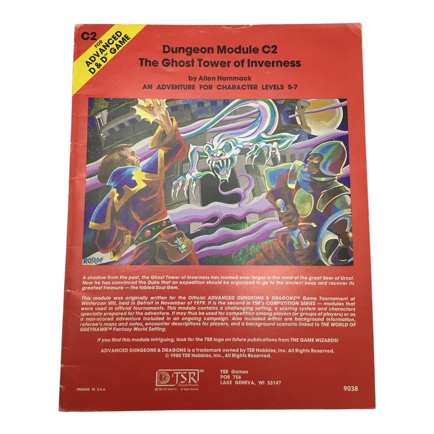 Advanced Dungeons & Dragons The Ghost Tower of Inverness C2 #9038 1980