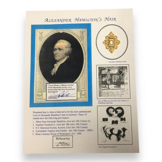Alexander Hamilton Hair Clipping with Certificate of Authenticity