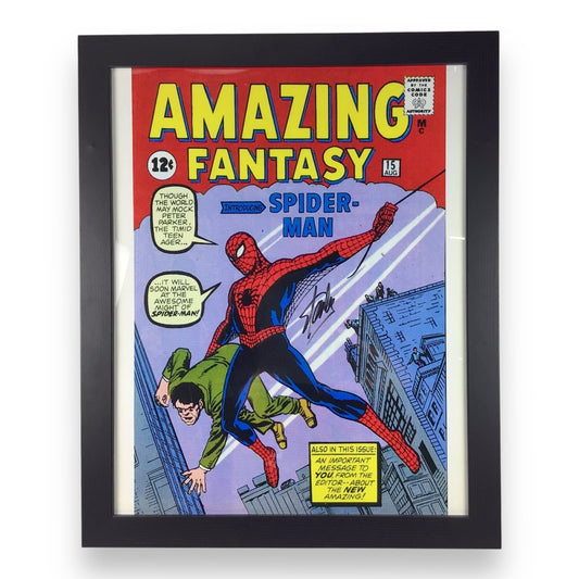 Amazing Fantasy #15 Spider-Man Poster Signed by Stan Lee, JSA Certified