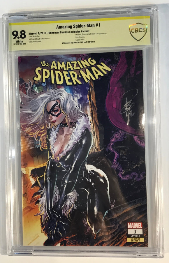 Amazing Spider-Man #1 (2018) - Marvel 2018 - CBCS 9.8 - Autographed Phillip Tan cover