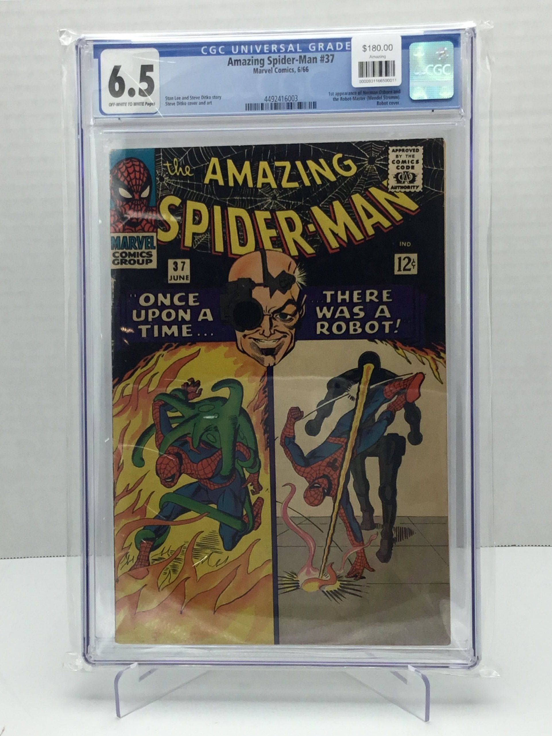 Amazing Spiderman #37 (1966) - CGC 6.5 - Once Upon A Time...There Was A Robot!