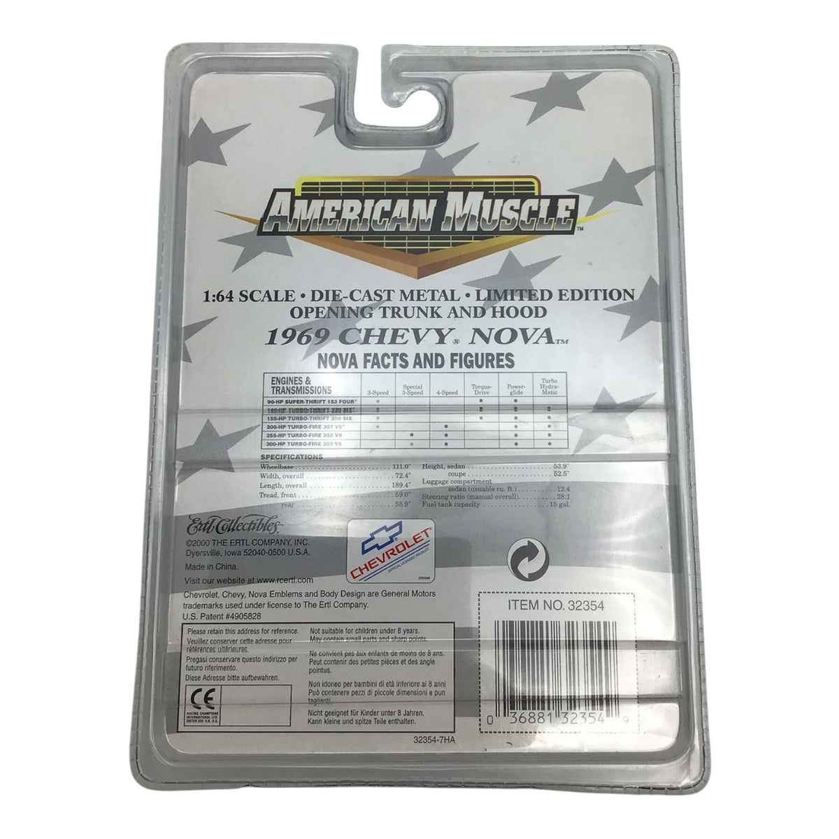 American Muscle 1969 Chevy Nova - 1:64 Scale Die-Cast Limited Edition