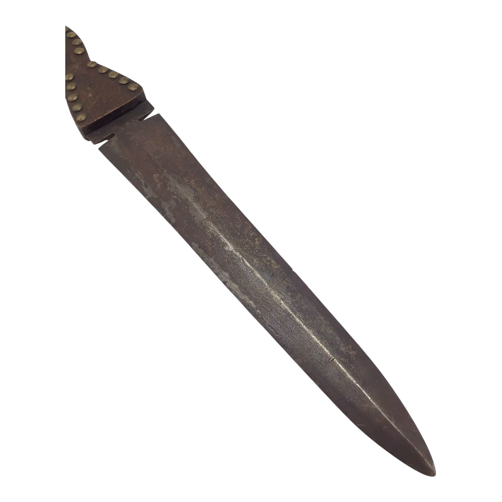 American Plains Indian Beavertail Beaver Back Brass Tacked Dag Knife Blackfeet