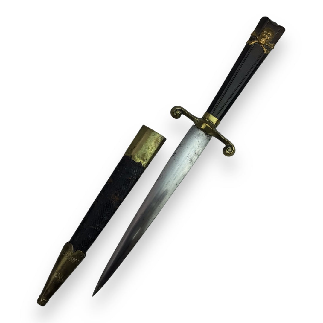 American Revolution Masonic Dagger - Skull & Crossbones Hilt w/ Sheath