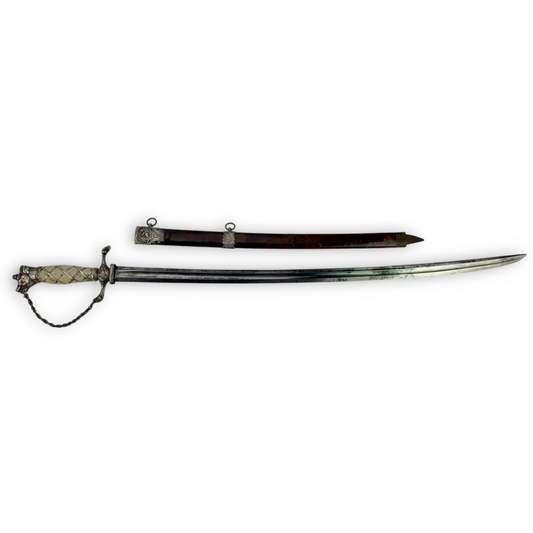 American Revolutionary War Dog Head Silver Hilt Sword Hallmarked 1770
