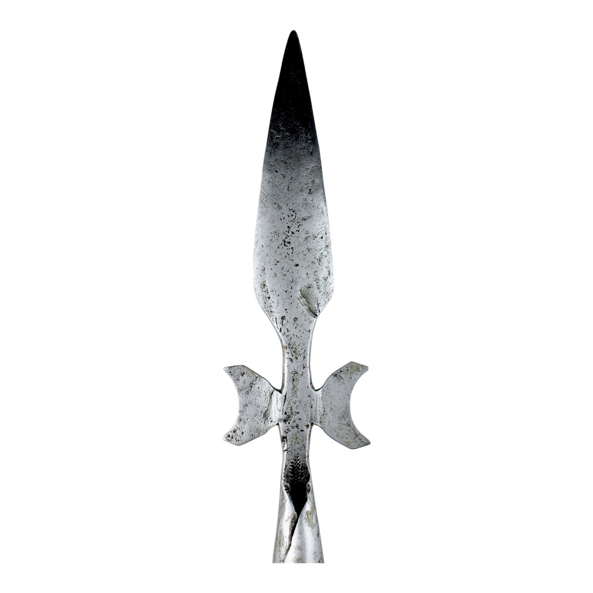 American Revolutionary War Era 18th Century Spontoon Head possibly French C. 1690 – 1750 on Later Pole