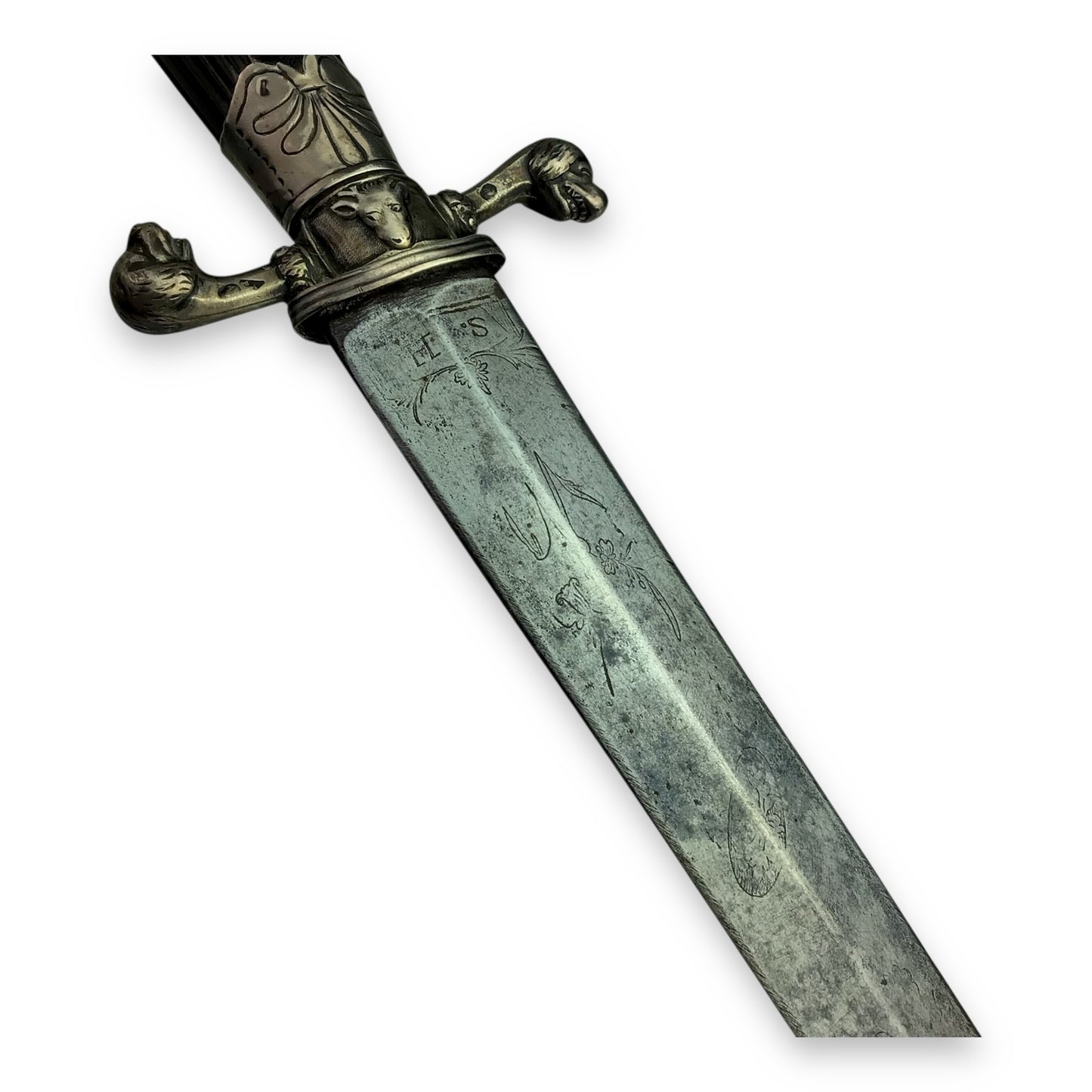 American Revolutionary War-Era French Hunting Sword - Silver Hilt