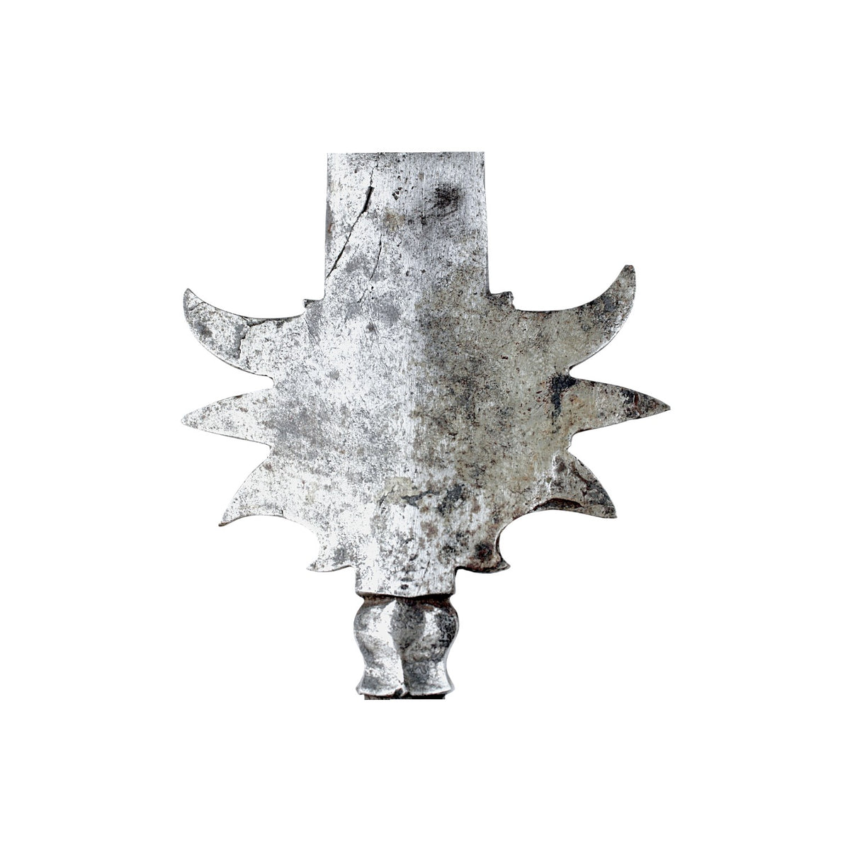American Revolutionary War Era Partisan Spear-Point Halberd Head with Long Haft Straps