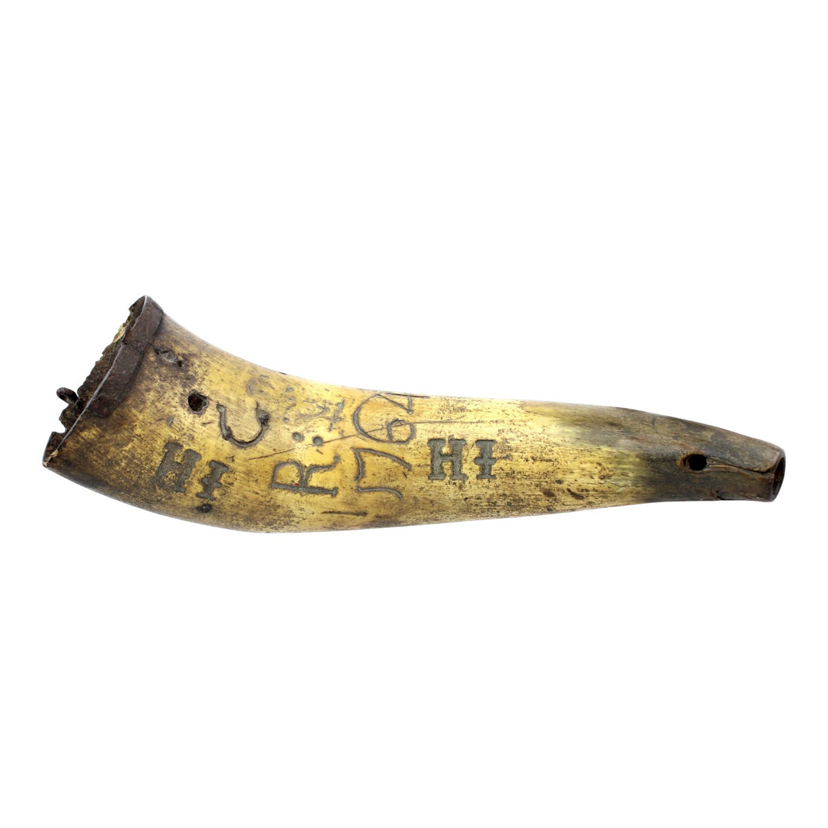 American Revolutionary War Era Powder Horn Dated 1764, Possible Isaac Hayne Association