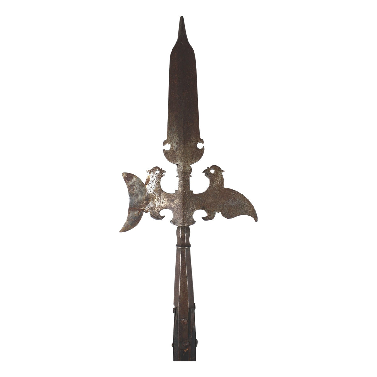 American Revolutionary War Fighting Halberd w/ Bird-Decorated Blade & Original Haft c1750 - 1770