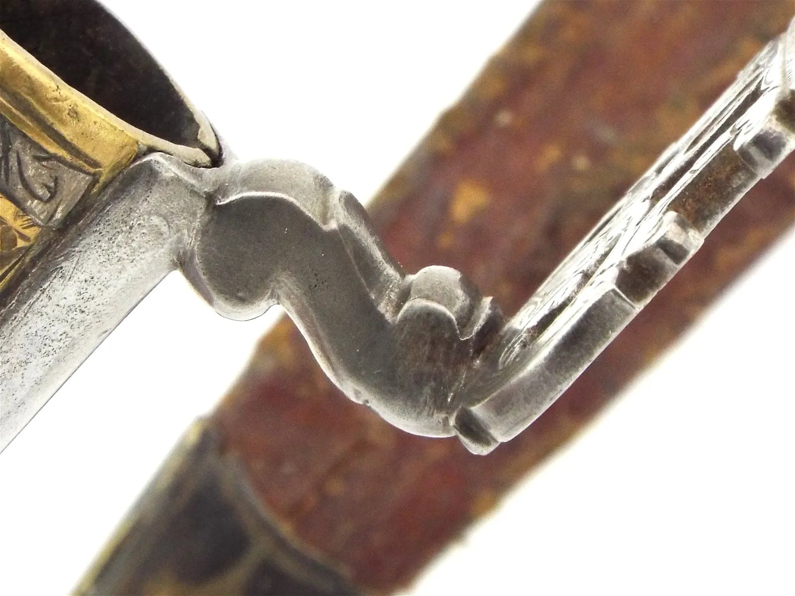 American Revolutionary War Period 18th Century Italian Large Socket Bayonet Dagger with Exquisite Chiseled & Pierced Steel of Superb Quality