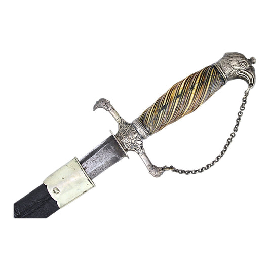 American Revolutionary War Silver Hilt Baltimore Eagle Head Naval Hanger, 1777-1783