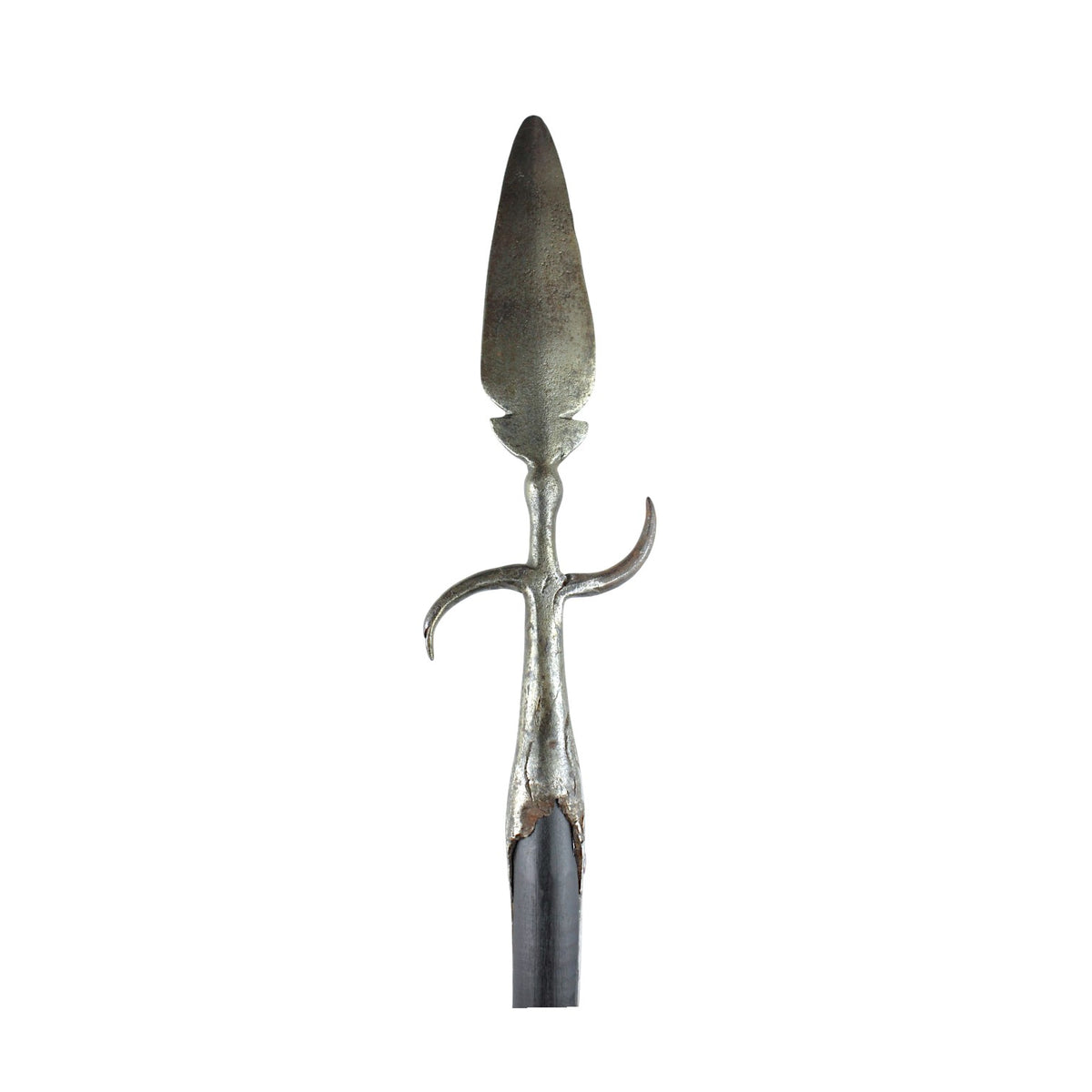 American Revolutionary War Spear Point Polearm with Crossguard & “BOL” Initials