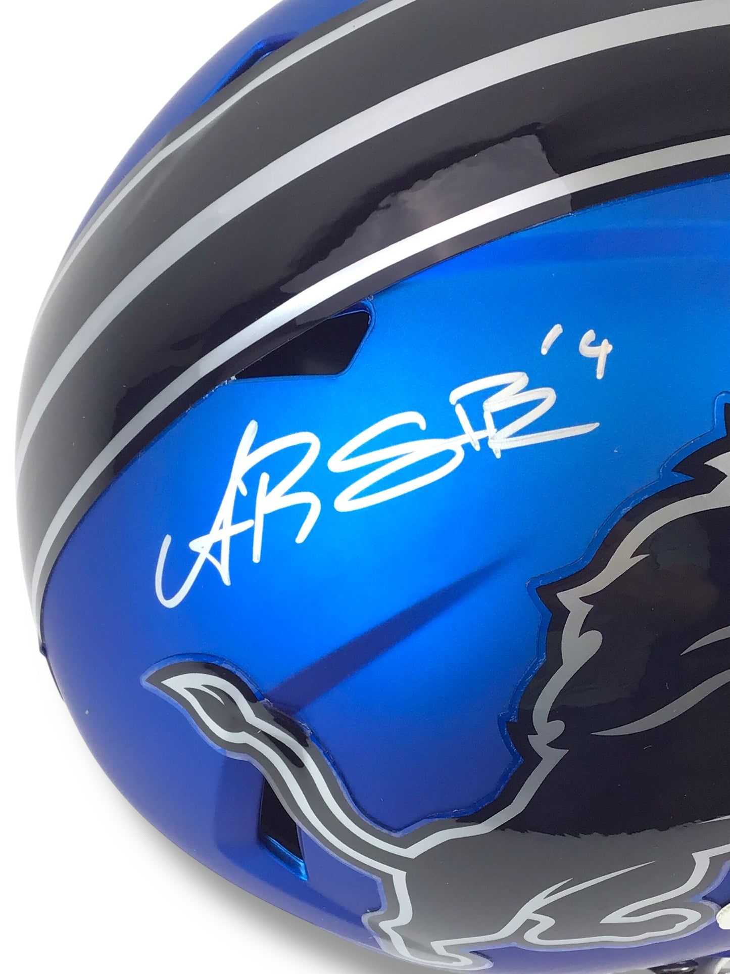 Amon-Ra St. Brown Signed Detroit Lions 2024 Blue Full Size Speed Helmet Beckett