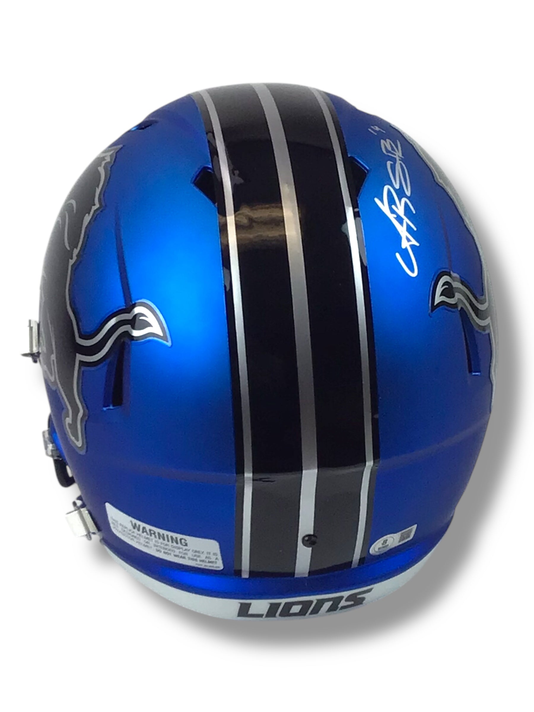 Amon-Ra St. Brown Signed Detroit Lions 2024 Blue Full Size Speed Helmet Beckett