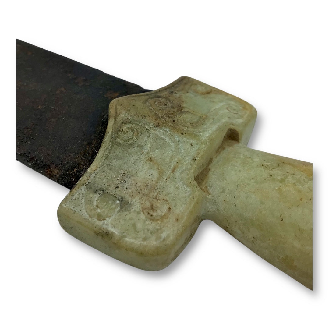 Ancient Chinese Warrior Short Sword White Jade Hilt c. 500-1000 AD
