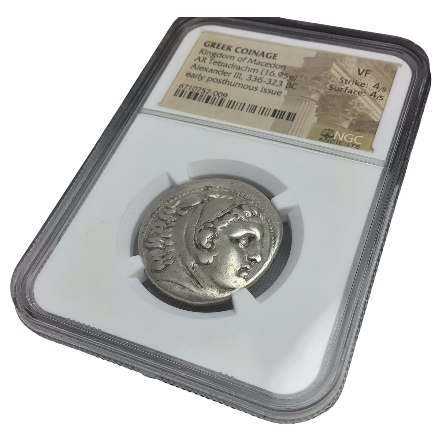 Ancient Greek Silver Coin of Alexander the Great AR Tetradrachm NGC Ch VF