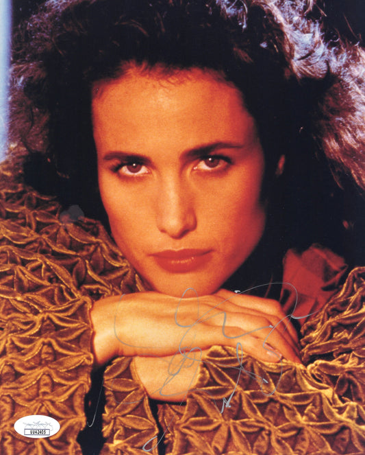Andie MacDowell Signed Photo 8x10, Andie MacDowell Autograph Gazing at Viewer, Rare Picture, JSA and PSA Letter Double Certified Authentic UU42405