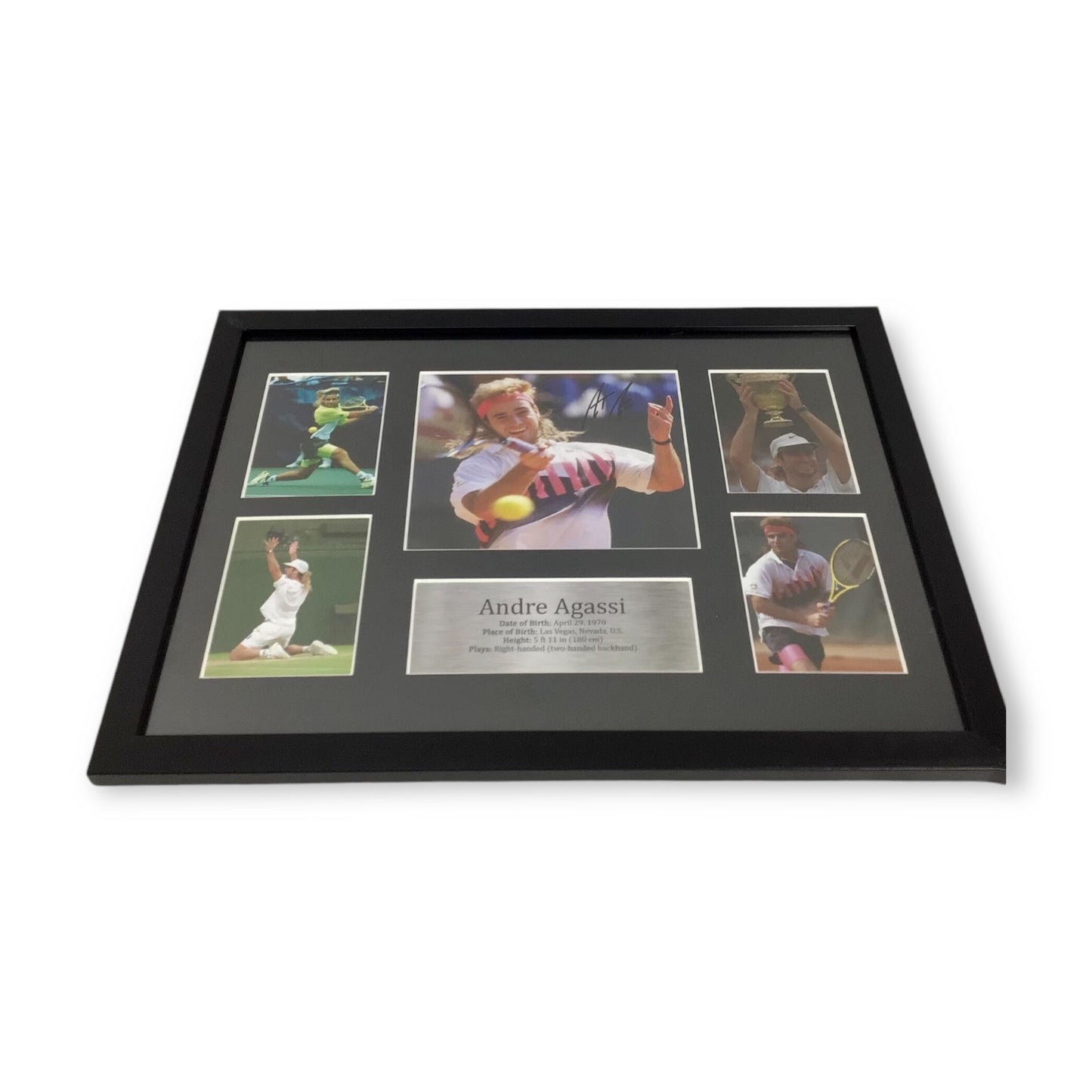 Andre Agassi Signed Framed Photo + Longines Bag – JSA Certified