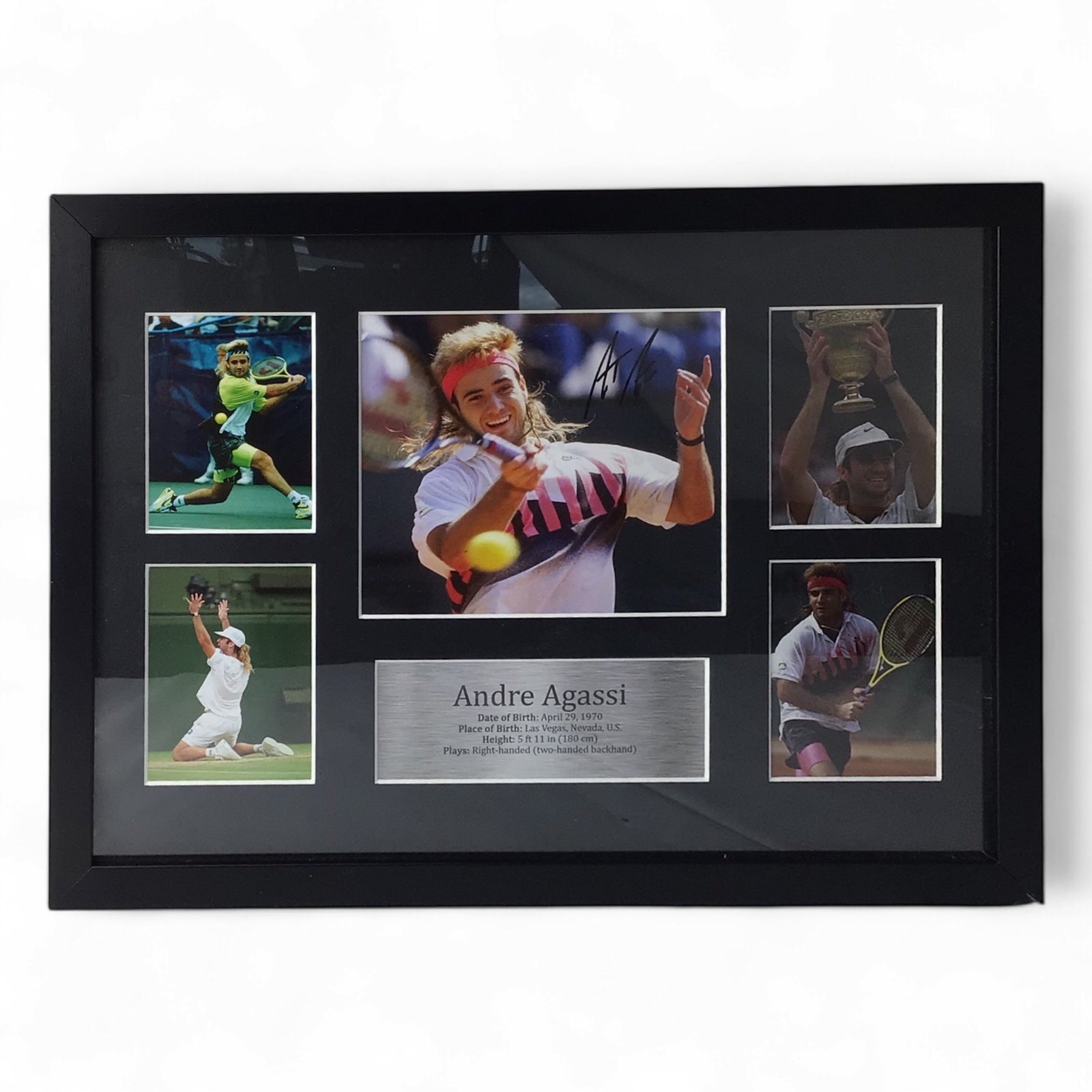 Andre Agassi Signed Framed Photo + Longines Bag – JSA Certified