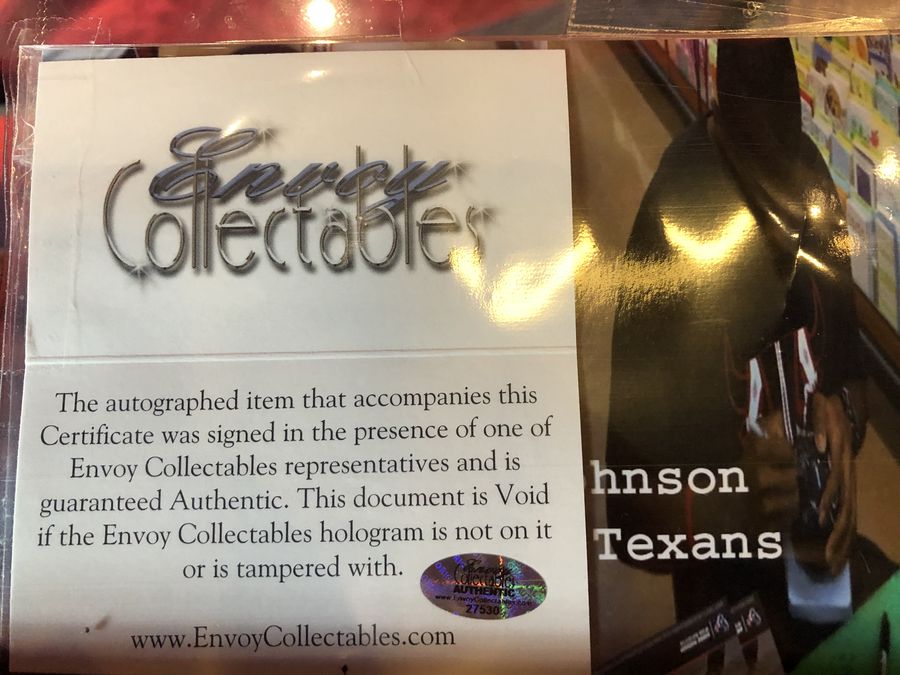 Andre Johnson Texans Certified Authentic Autographed Mini-helmet Shadowbox