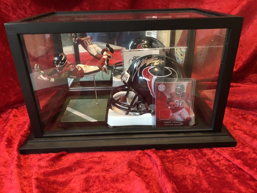 Andre Johnson Texans Certified Authentic Autographed Mini-helmet Shadowbox