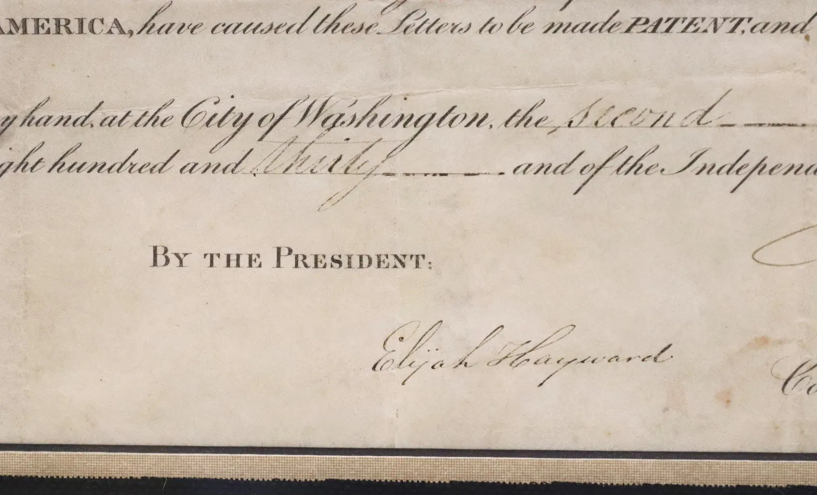 Andrew Jackson Signed and Framed Presidential Land Grant – Dated 1829