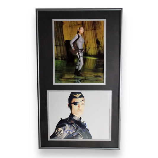 Angelina Jolie Dual-Signed Framed Photographs - Tomb Raider & Sky Captain (COA)