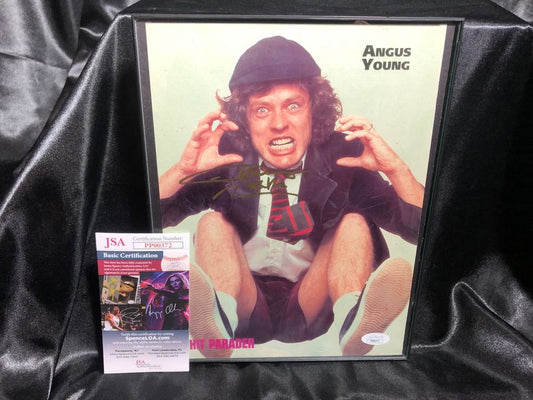 Angus Young AC/DC autographed photo w/ JSA Certification