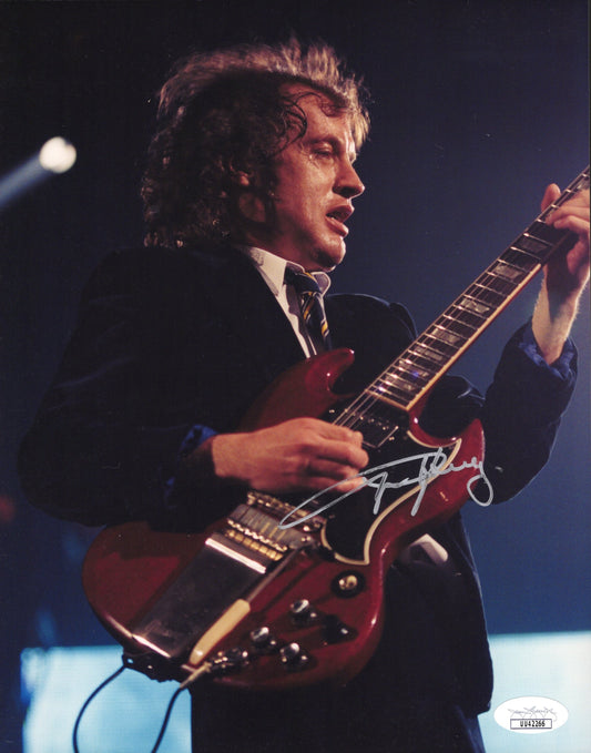 Angus Young Signed Photo 8x10 AC/DC JSA & PSA Double Certified Authentic
