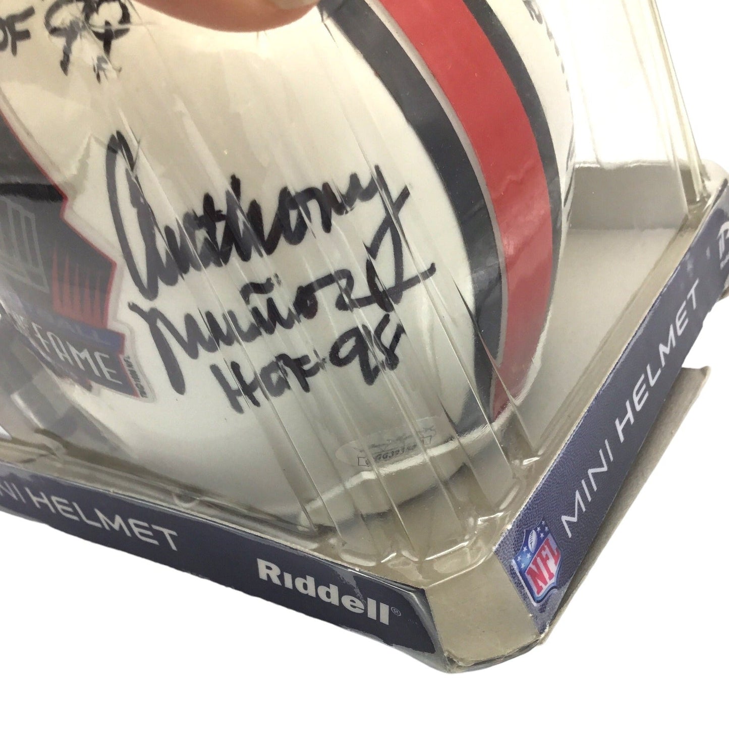 Anthony Munoz Autographed + 5 Others Multiple Teams Hall of Fame Football Mini Helmet