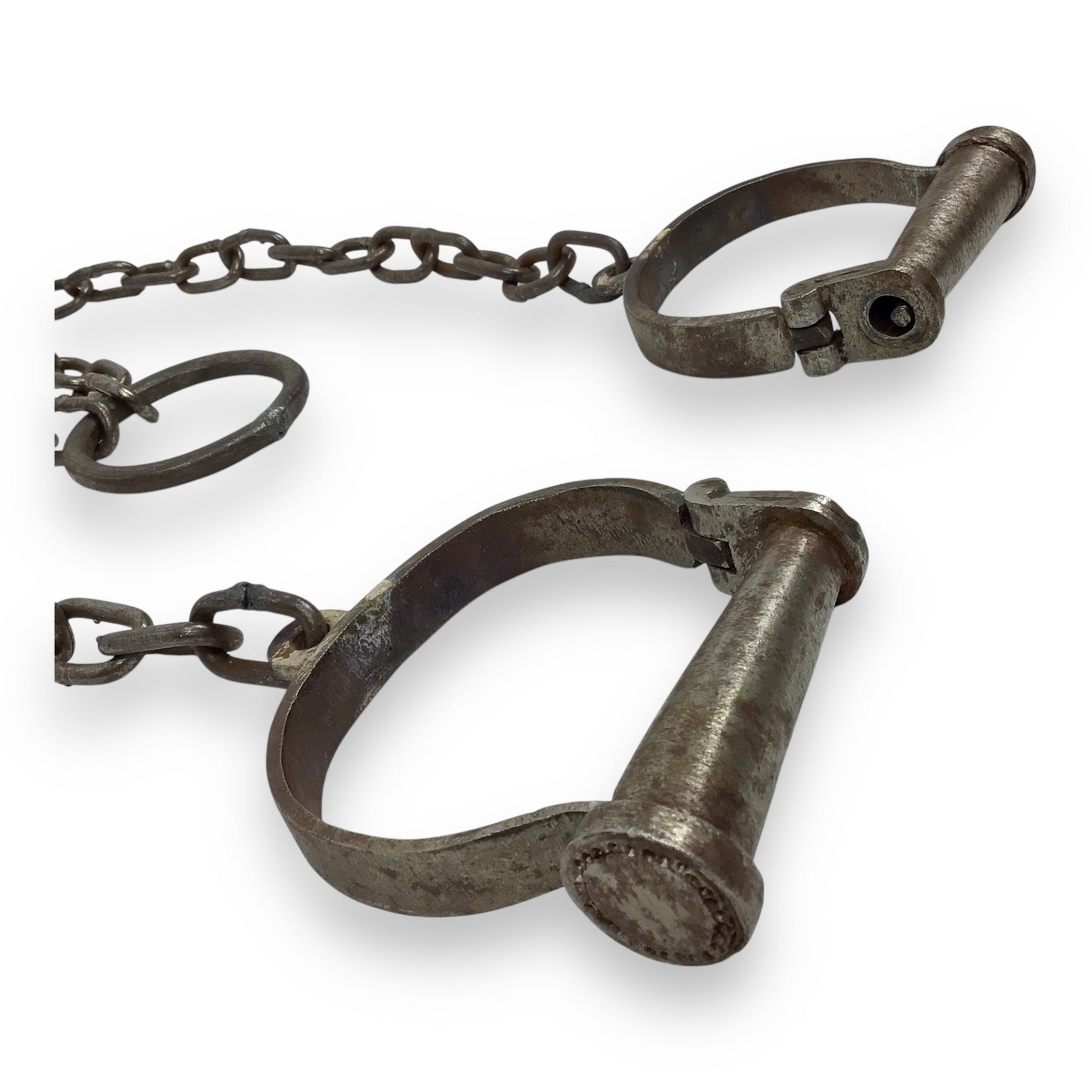 Antique 18th-19th C. Leg or Handcuffs with Key, A Police or Justice System Relic